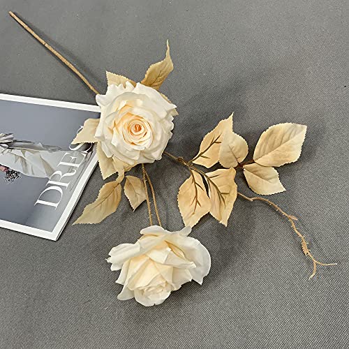 Diancom Artificial Flowers Roses Fake Flowers Silk Flowers Real Looking With Stems For Diy Wedding Bouquets Centerpieces Arrangements Party Home Decorations And Outdoors (4Pcs White)… #TOP7