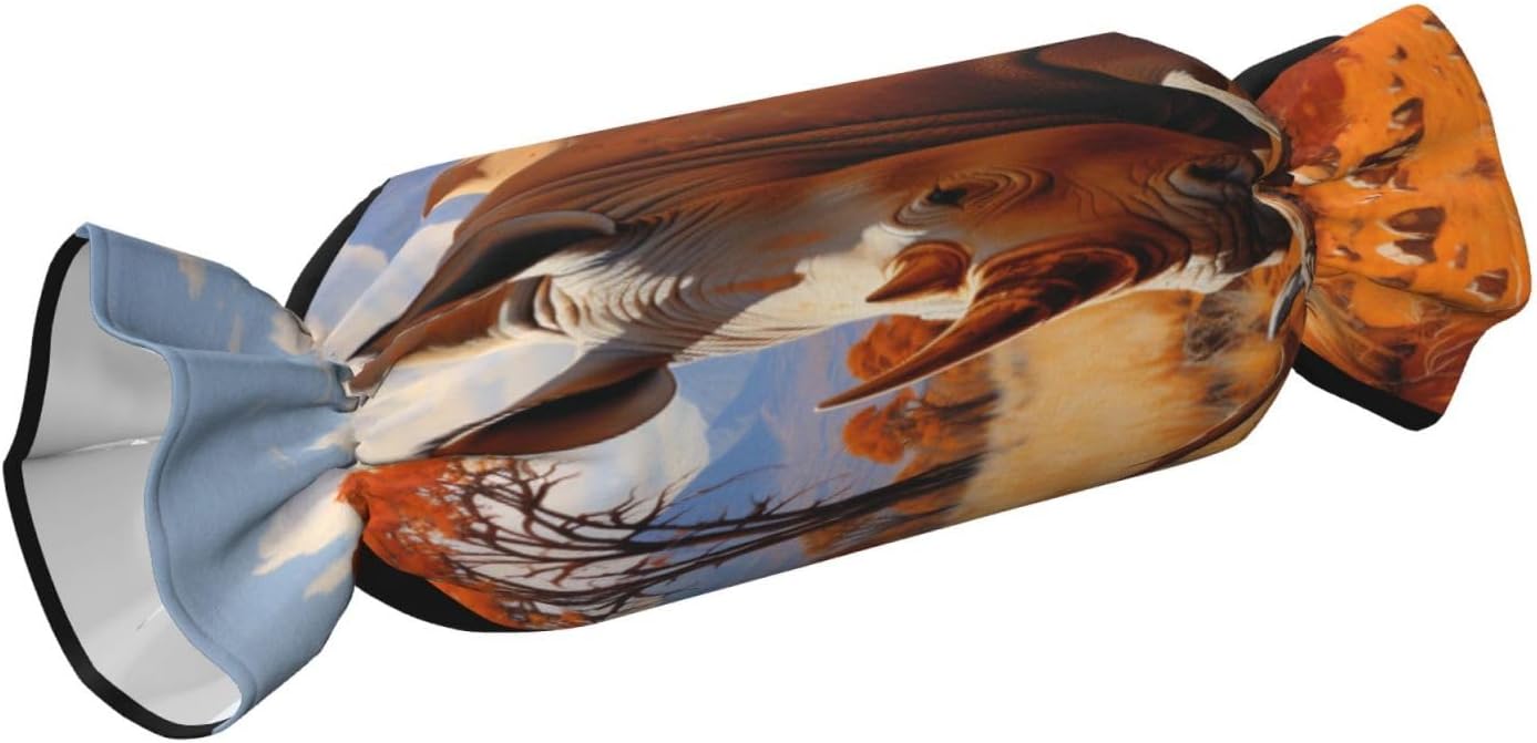 Rhinos Resting Cylindrical Pillow-Premium Bed Pillows, Side Sleeper Neck Support, Decorative Candy Design, Soft and Durable