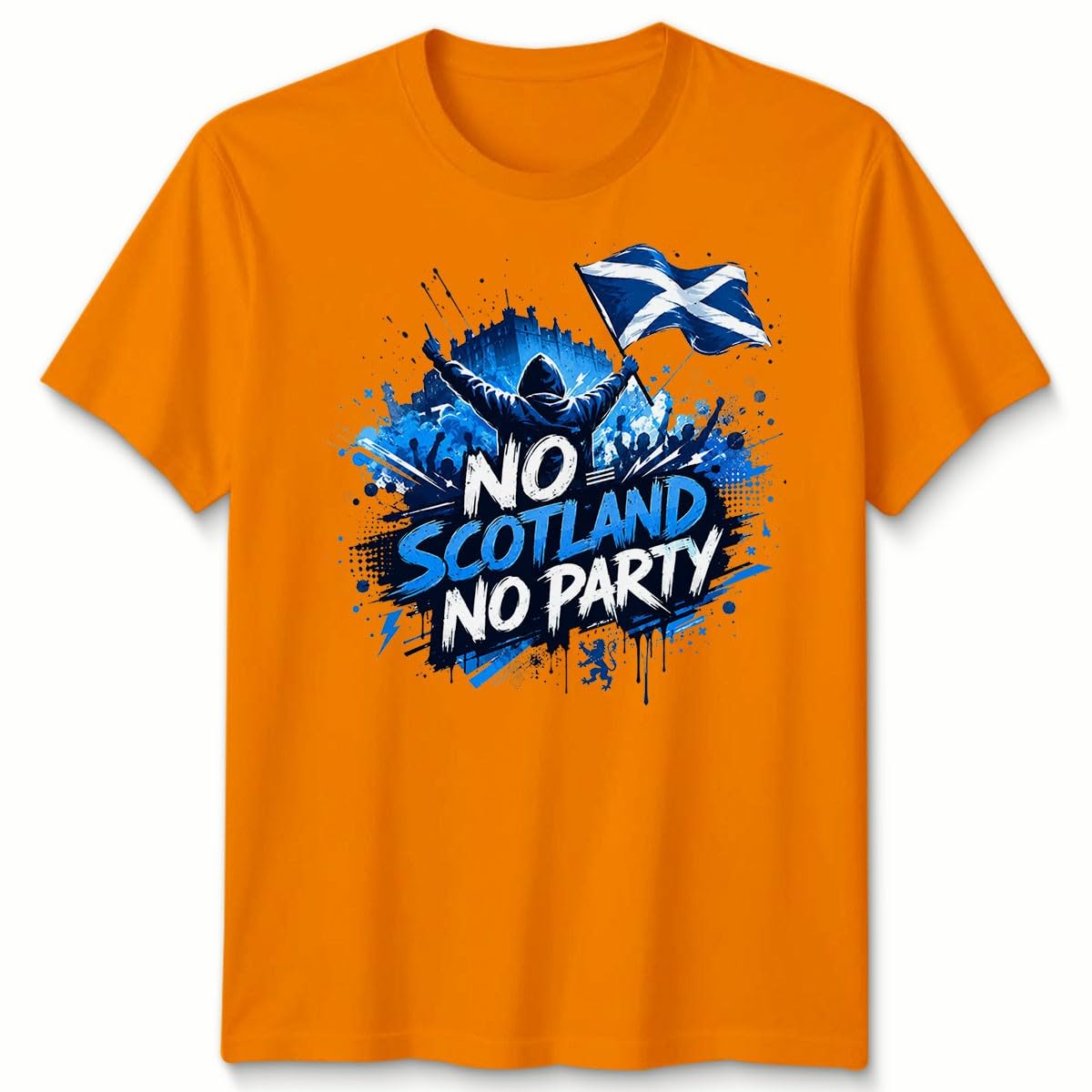 No Scotland No Party Unisex Football T Shirt Game Day 2026 Scotland Soccer Fans Foooty Tee Gift 3-4 Years Orange