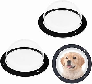 FMOACEN 2PCS Dog Fence Window Clear View Dome Pet Peek Window 12.4" Clear Pet Dome Playground Doggie Fence Window