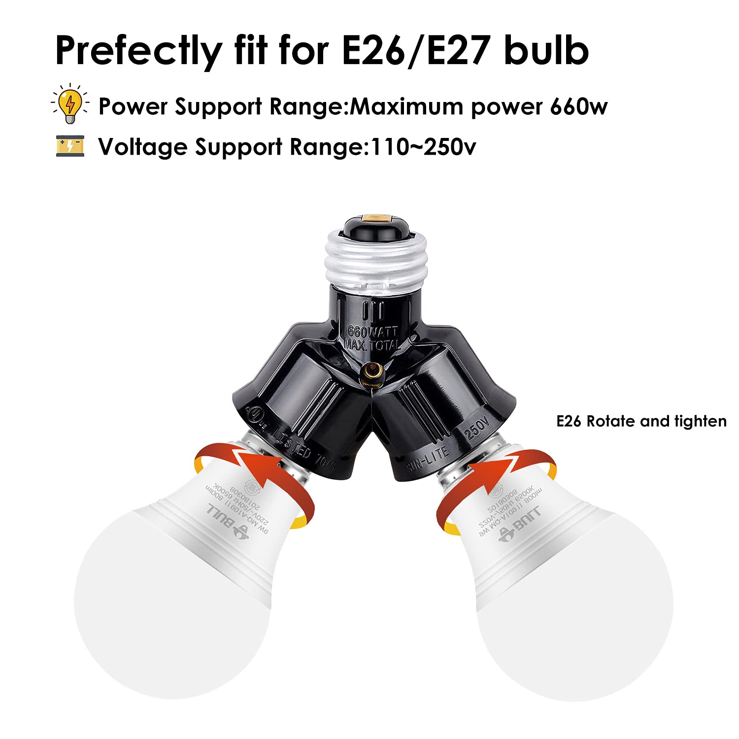 Bеѕt Cуbеr Mоndау 🔥 2 in 1 E26 E27 Socket Splitter Adapter, UL Listed 2 E26 E27 Standard Medium Base Bulbs in 1 Socket Y-Shape Lamp Holder Converter, Maximum 660W and 302°F Heat Resistant Light Bulb Splitter 2Pcs Suреr Chеар 🛒 2 in 1 E26 E27 Socket Splitter Adapter, UL Listed 2 E26 E27 Standard Medium Base Bulbs in 1 Socket Y-Shape Lamp Holder Converter, Maximum 660W and 302°F Heat Resistant Light Bulb Splitter 2Pcs