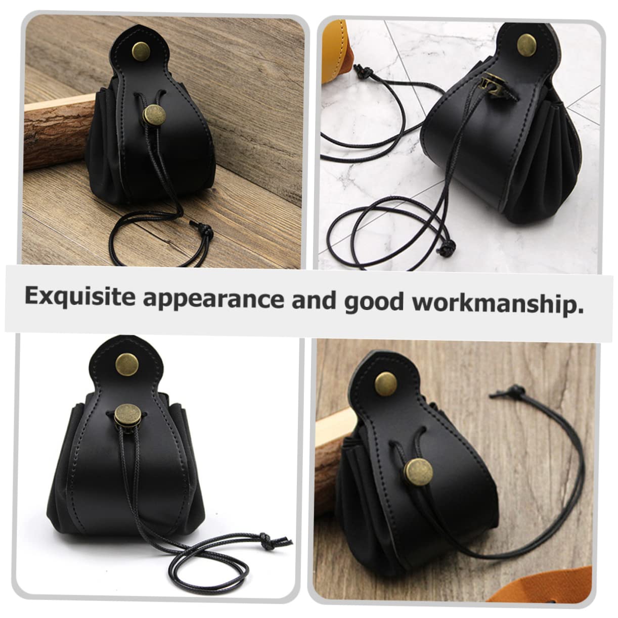 4pezzi Borsa Per Dadi Decorativa Pelle Sacchetto Porta Dadi e Resistente Per Giochi Da Tavolo e Accessori