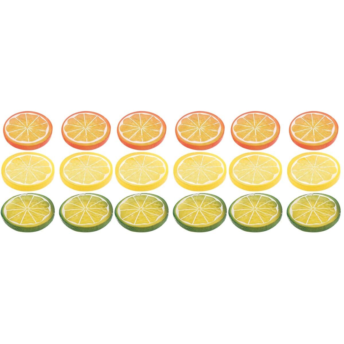 PRETYZOOM 18pcs Fake Lemon Slices: Artificial Fake Lemon Slices Props, Simulation Lemon Fruits Model for Summer Lemonade Party Decoration