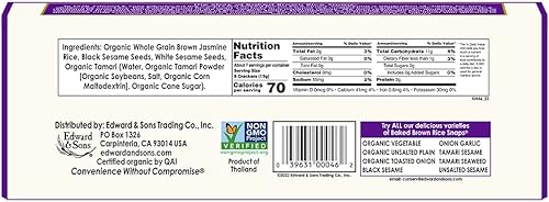 Miniatura 2 de Snaps de arroz integral de sésamo negro, 3.50 onzas (caja de 12)