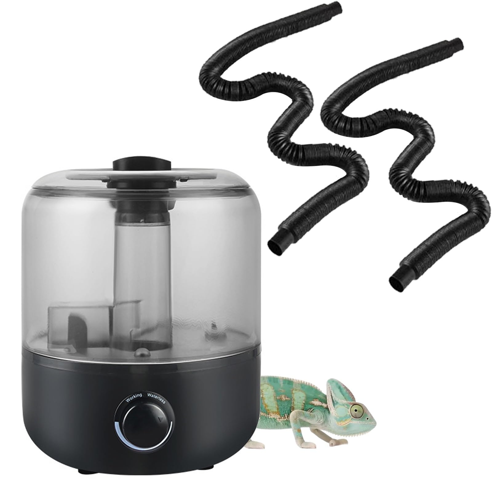 Nebulizzatore Umidificatore per Rettili, Serbatoio Visibile da 3 Litri, per Terrari di Rettili e Anfibi, con Ugello per Tubo Flessibile(Size-2)