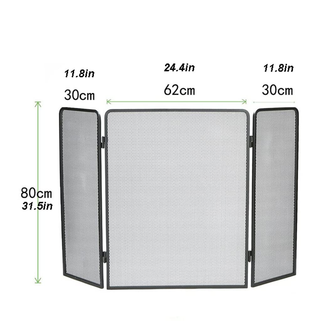 Schermi per Caminetti di Guardia Schermo Semplice e camino moderno con Net tre volte domestica semplice camino decorazioni Partition Spark Guardrail fuoco di copertura pieghevole Accessori per Caminet