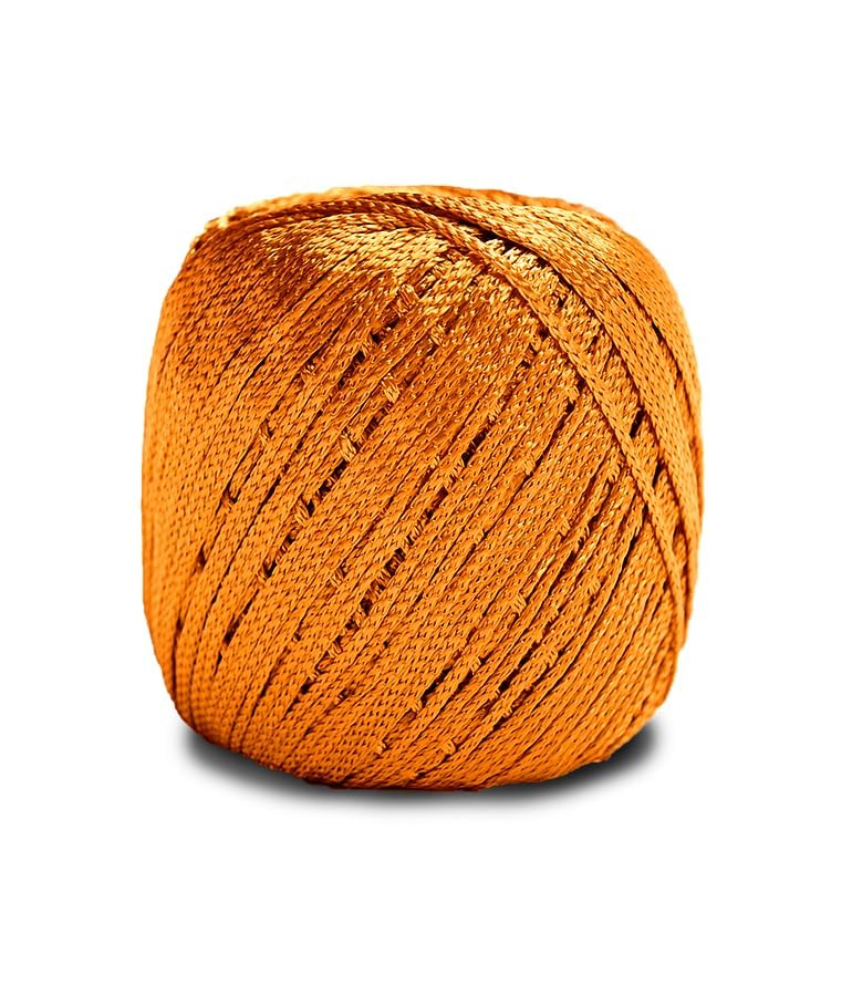 Image of CIRCULO Encanto Yarn 100% Viscose - Luxury & Shine - Light Worsted Weight Yarn - 140 yds, 3.52 oz - Color 4131 - Dark Cheddar