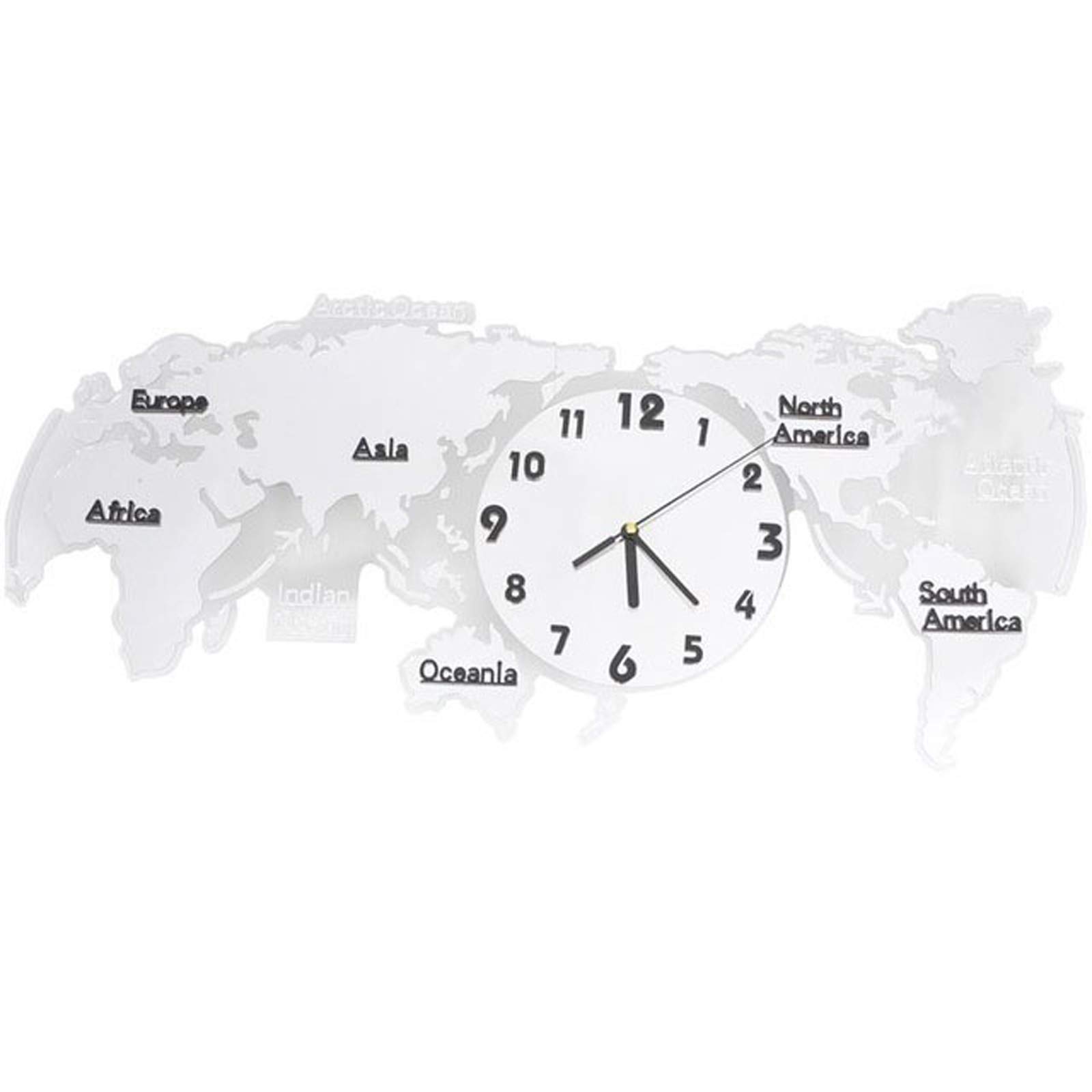 Horloge silencieuse carte du monde 3D acrylique pour bureau calme
