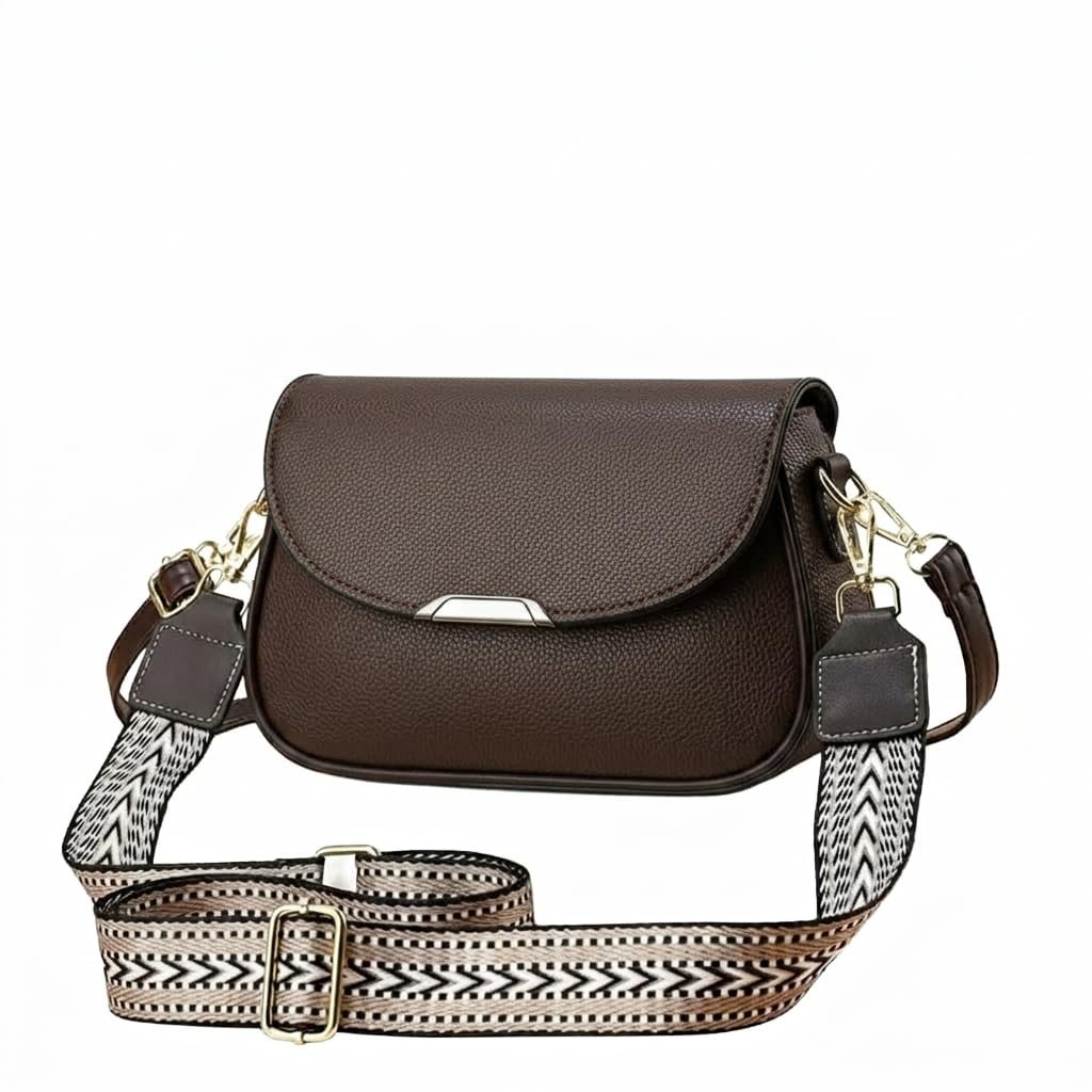 Travel Crossbody Crescent Bags for Women Over Shoulder Purse with Zipper | Leather Sling Bag for Girls | Small Pebble Flap Purse with Wide Adjustable Strap-image-7