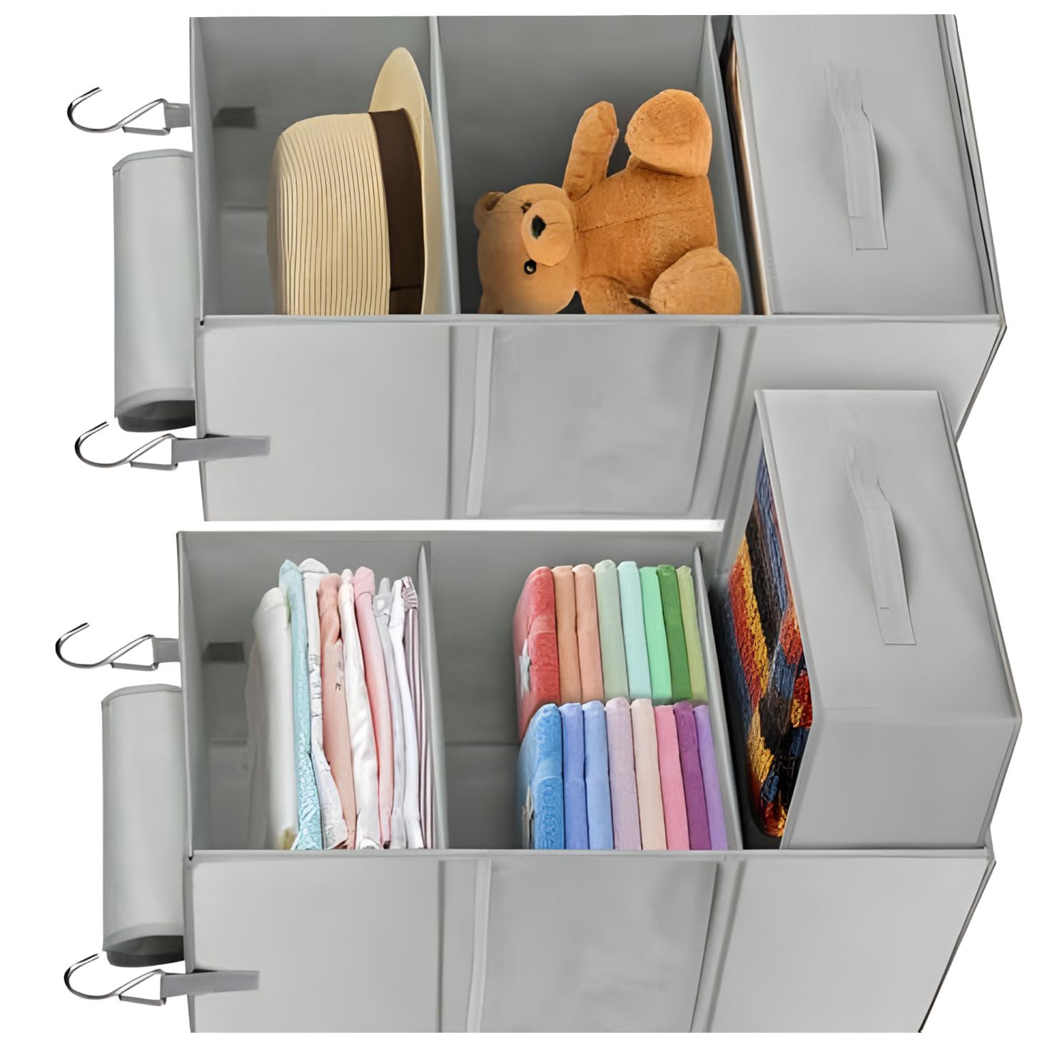 Zxfdsfdbnm Of 2 Over Door Hanging Shelves Built with Reinforced Hooks for Travel Laundry Compact Foldable Wardrobe Hanging Shelves