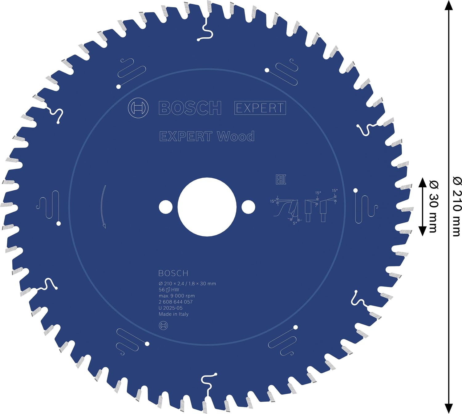 BOSCH 2608644057 - Disco de sierra circular CSB Expert madera: 210x30x56D, azul