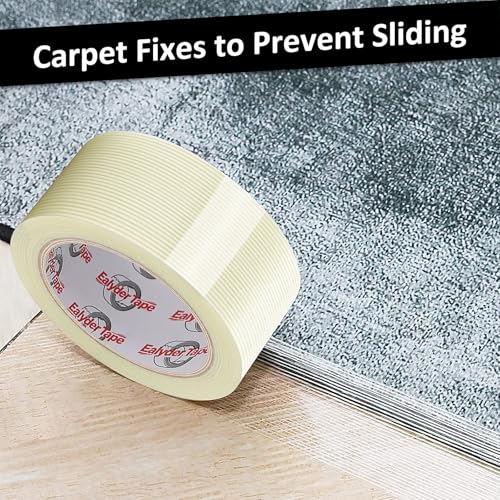 Image of 5 Pack Transparent Fiberglass Tape 2 inch x 30Yd 5.5 Mil Filament Tape