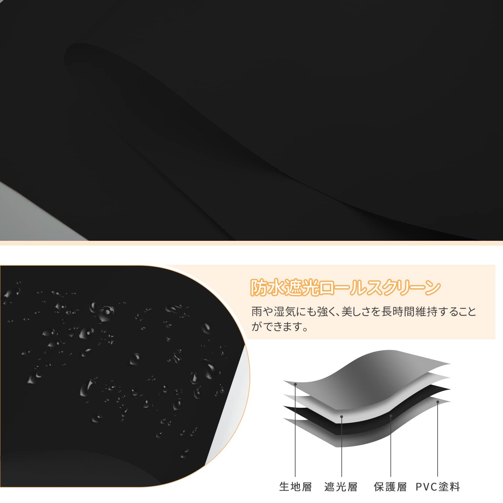 Amazon｜HOCRISSON ロールスクリーン つっぱり式 ロールカーテン 1級