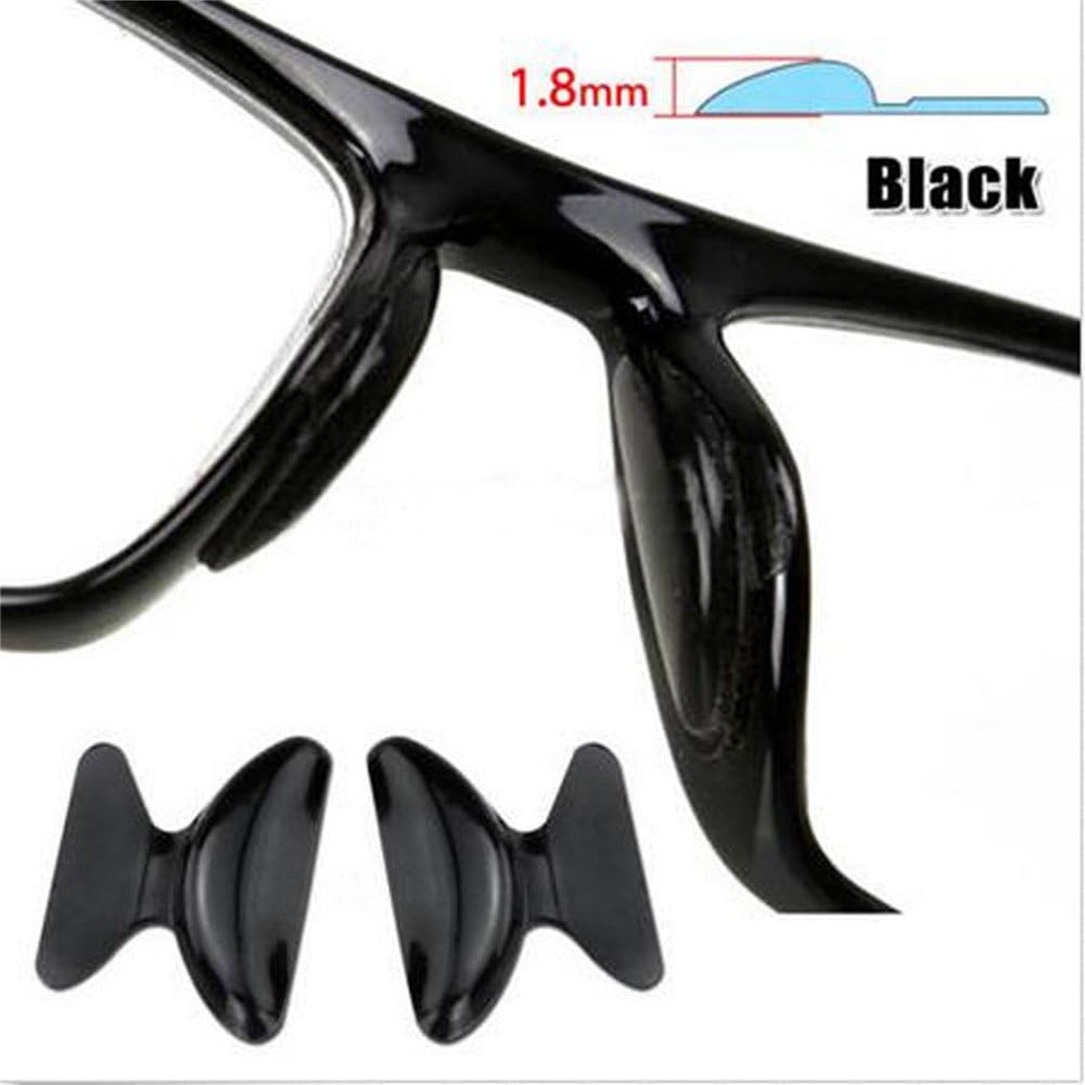 VRAN 5 Pairs Silicon Anti-Slip Stick On Nose Pads for Eyeglass Sunglass Glasses (1.8mm, Black)