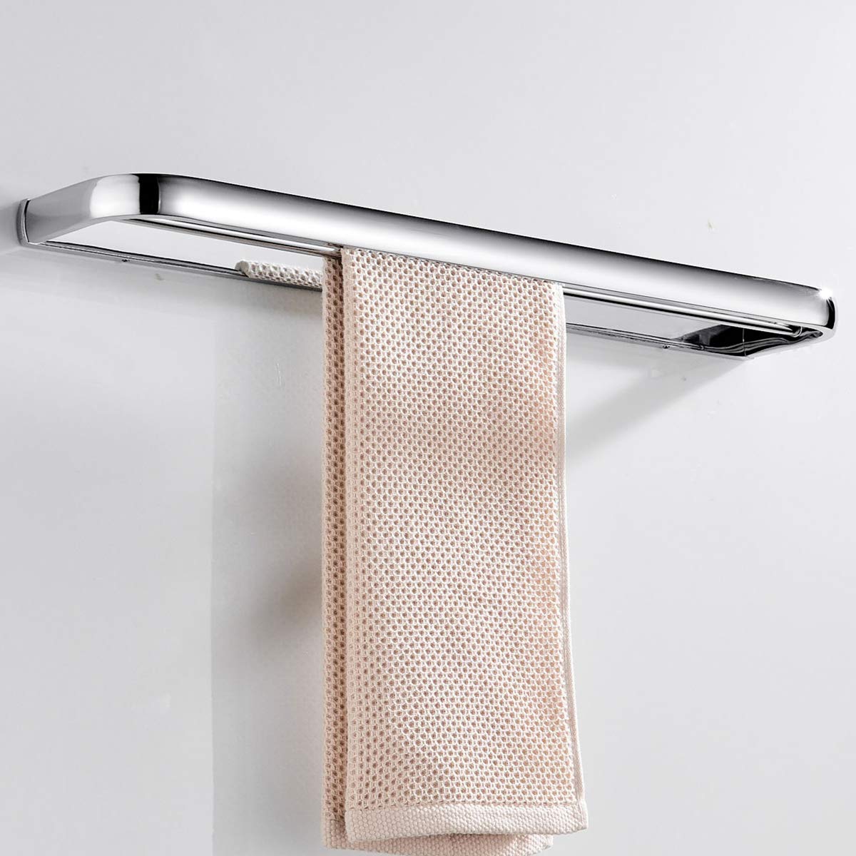 Portasciugamani moderno a parete a doppio strato, resistente, in acciaio inox SUS304, con finitura cromata, per bagno e cucina.