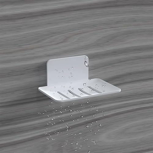 Miniatura 3 de Jabonera autoadhesiva para ducha, soporte de barra de jabón montado en la pared, bandeja de drenaje para jabón seco, estante ahorrador para baño