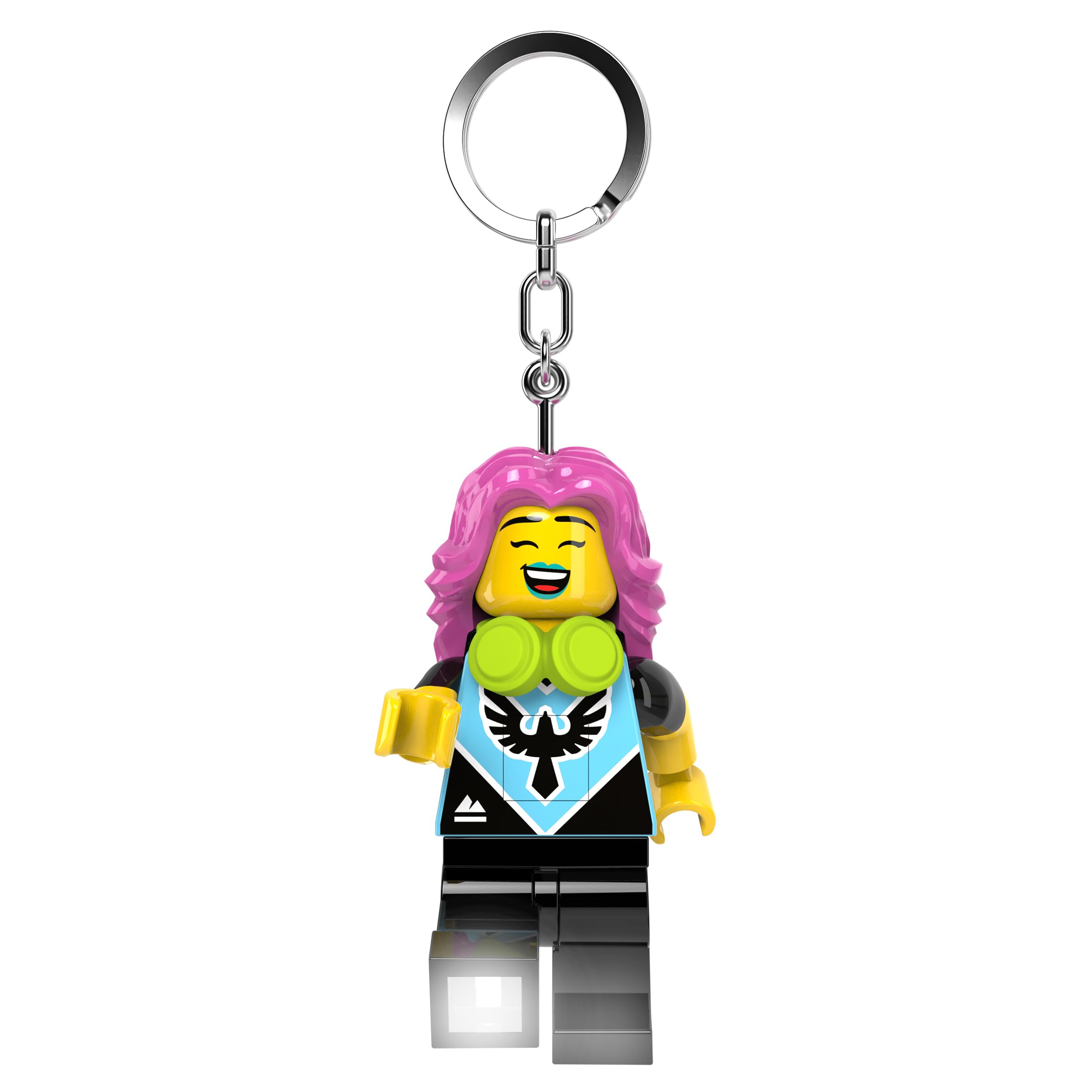 Iq Girls White Lego Minifigures Large 3 Inch Tall Figure Keychain Light - E-Sports (Ke229h),