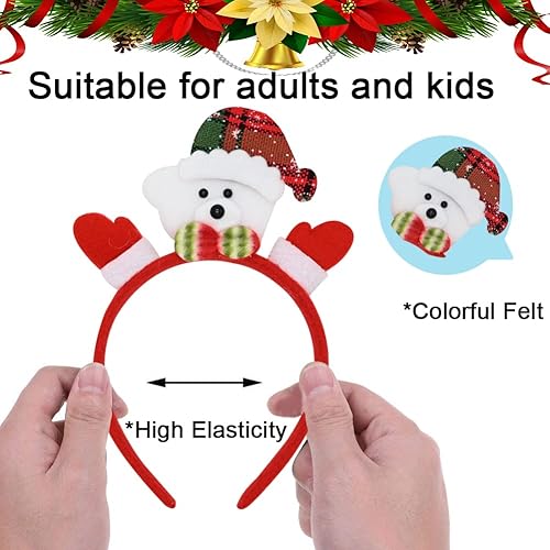 Miniatura 2 de LUKBERA 8 diademas de Navidad, gorros de Navidad para mujeres y hombres, accesorios de disfraz de Navidad, recuerdos de fiesta de vacaciones