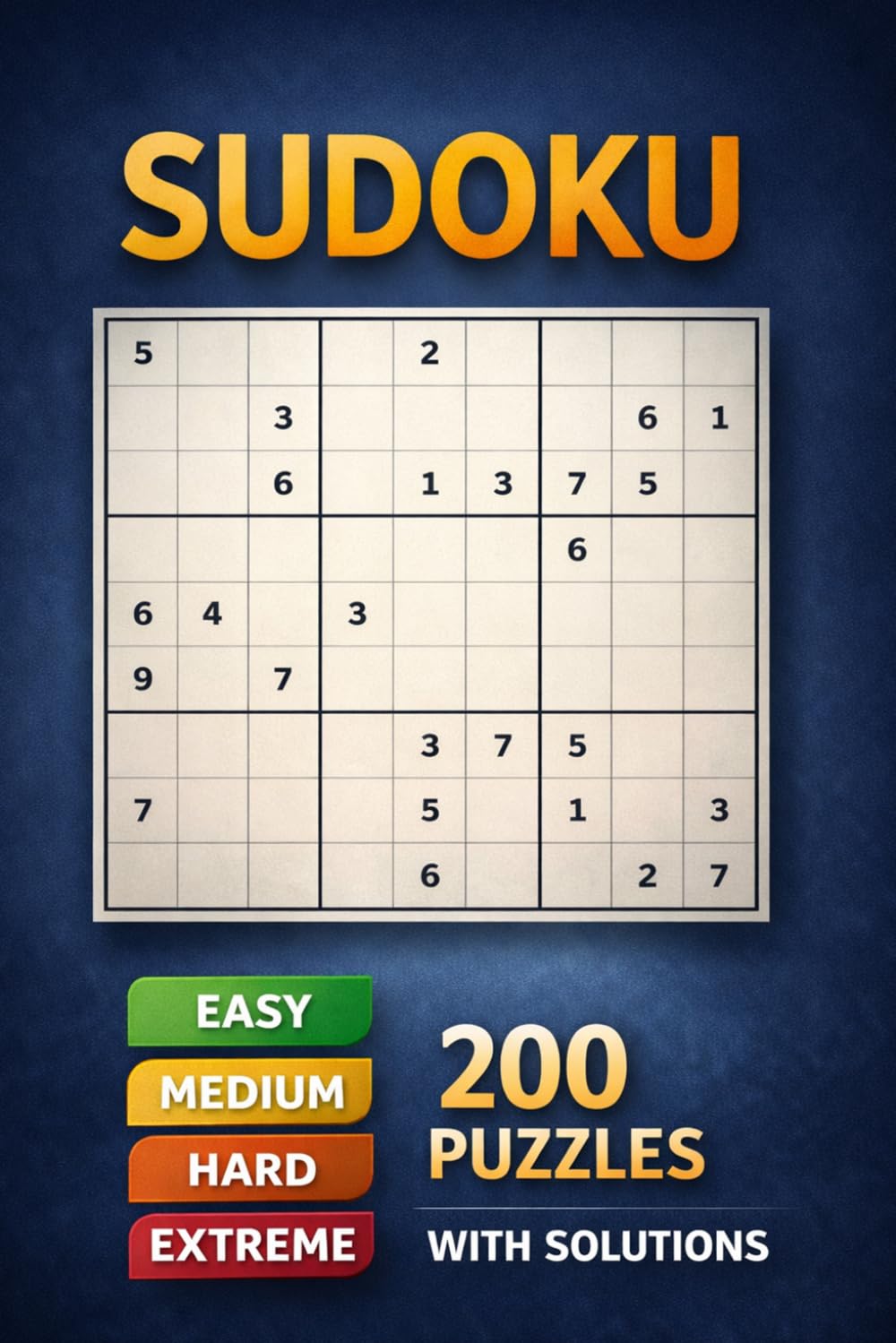 Sudoku Large Print – Brain Busters: 200 Puzzles | Easy, Medium, Hard, Extreme | Includes Solutions