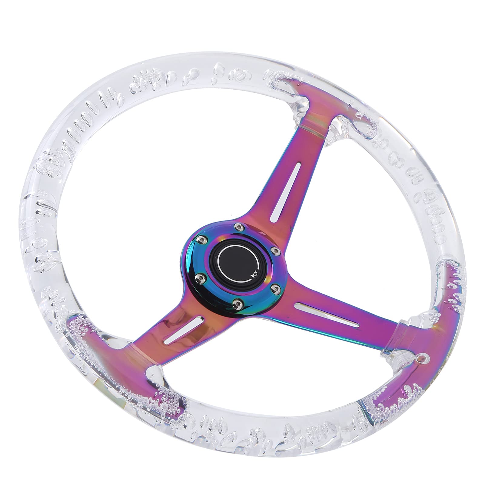 Yinhing Kierownica Sportowa Akrylowa 35,5 Cm Przezroczysta Niebieska, do