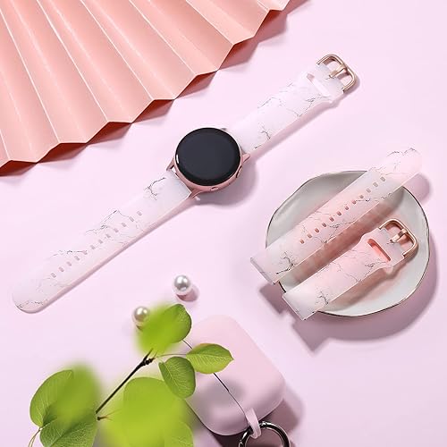 Miniatura 10 de GEAK Compatible con Samsung Galaxy Watch 7 Band/Galaxy Watch 6 Band/Galaxy Watch 5 Band, 20mm Bandas de Silicona Brillantes Relucientes con Púrpura
