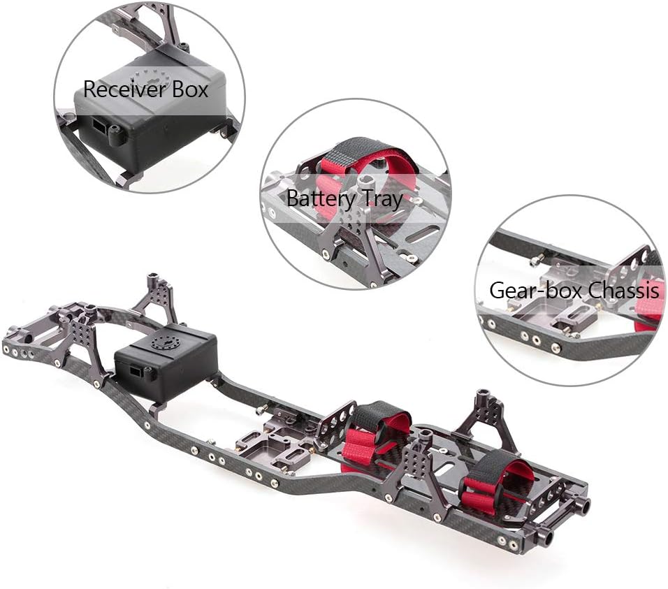 GoolRC SCX10 Frame Girder Carbon Graphite Chassis Frame Rails for 1/10 Axial SCX10 RC Crawler Truck Off-Road Car : Toys & Games