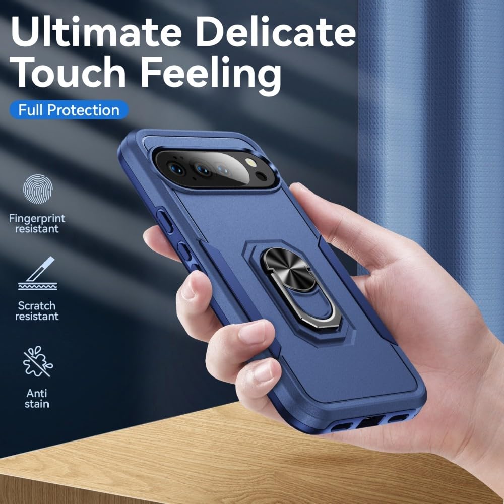 Compatible avec Google Pixel 8A (couleur : noir) coque de support en silicone rigide antichoc