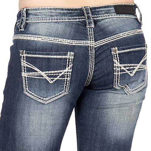 Rock & Roll Denim Jeans Womens Bootcut StitchingDark Vintage W7_95164