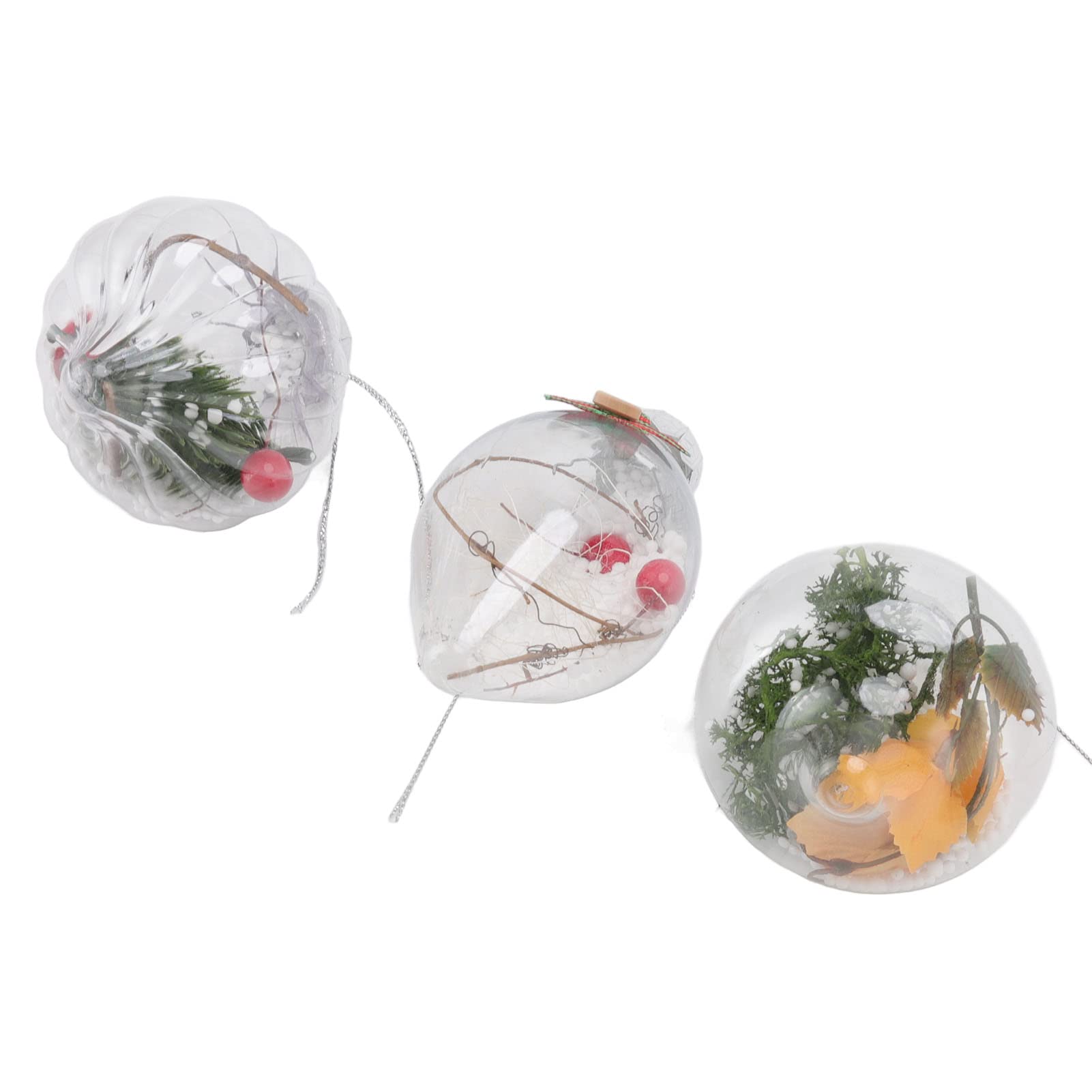 12 pièces Ornements de Boule de Noël clairs incassables et écologiques Boules suspendues de Moulage par soufflage en Pet pour décorations d'arbre de Vacances 928g 32 73oz (6165)