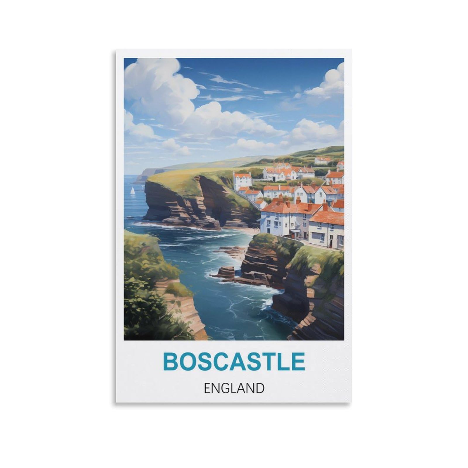 Metal Tin Sign Plaque Poster,Boscastle Englands,Vintage Plaques Poster Plaque Decor Retro Posters Gallery Wall Art Print 15x30cm