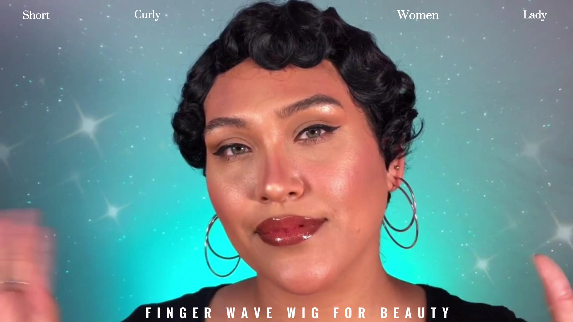 Amazon.com: G&T Wig Finger Wave Wig Short Mommy Hair 