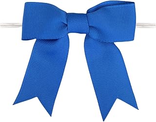 30 Royal Blue Grosgrain Bows 4th of July Cake Pop Bows Twist-Tie Decor for Patriotic Treat Bags, Luxe Tree Ornaments & Wedding Favors (Royal Blue, 30)