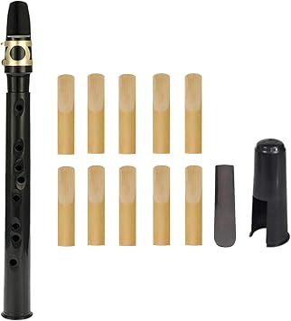 Mini Pocket Saxophone C Key, Easy to Play Portable Compact Woodwind Instrument for Beginners/Kids/Amateurs, Music Lovers/Instrument Players - Black