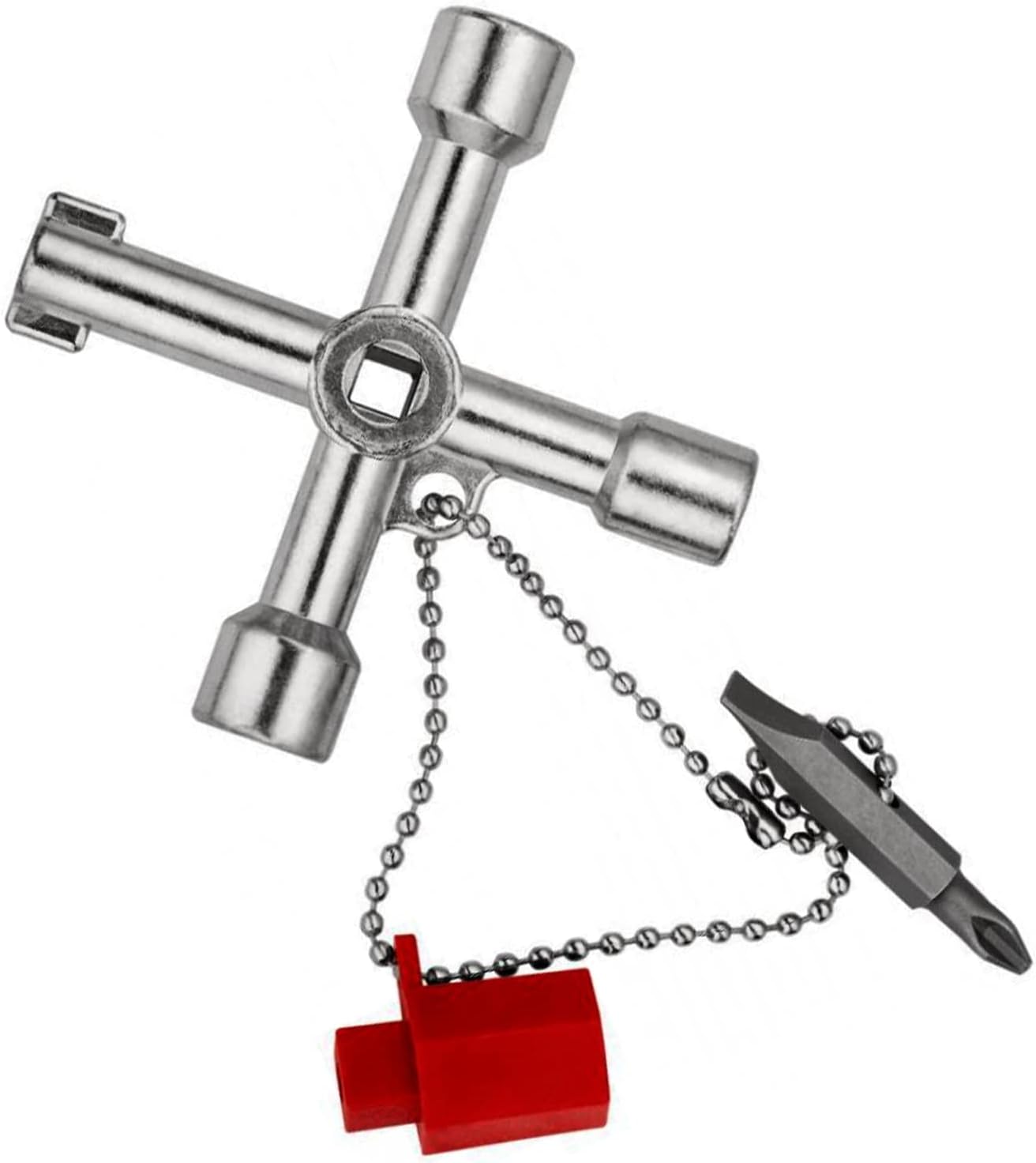 CHEERYMAGIC 7-in-1 Meter Box Key Metal Radiator Keys Triangle Round Key Electricity Key Multi-Functional Spanner A2SJYS (A)