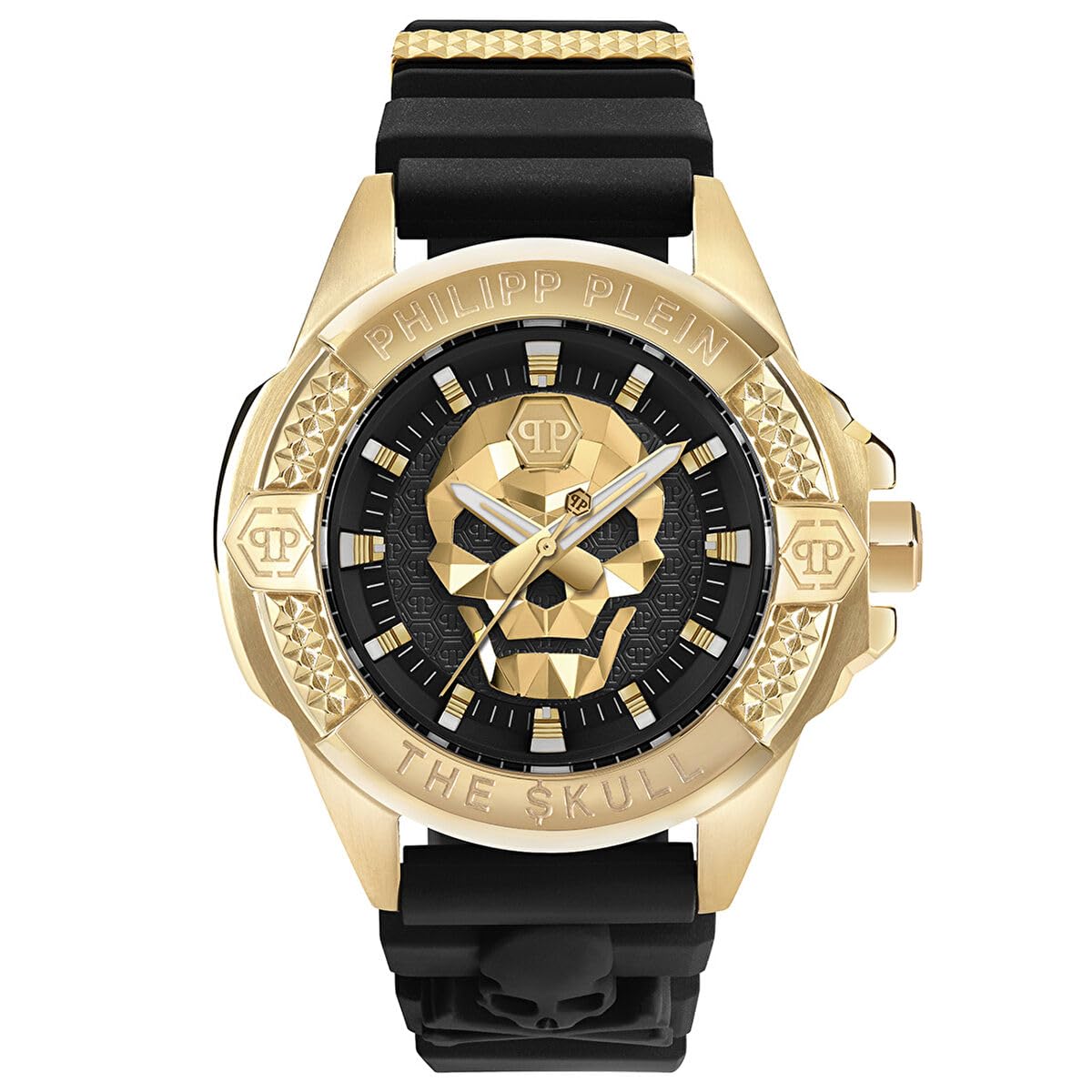 Philipp Plein $Kull Montre analogique à Quartz pour Homme, Or Jaune/​Noir - Pwaaa0221, Bracelet