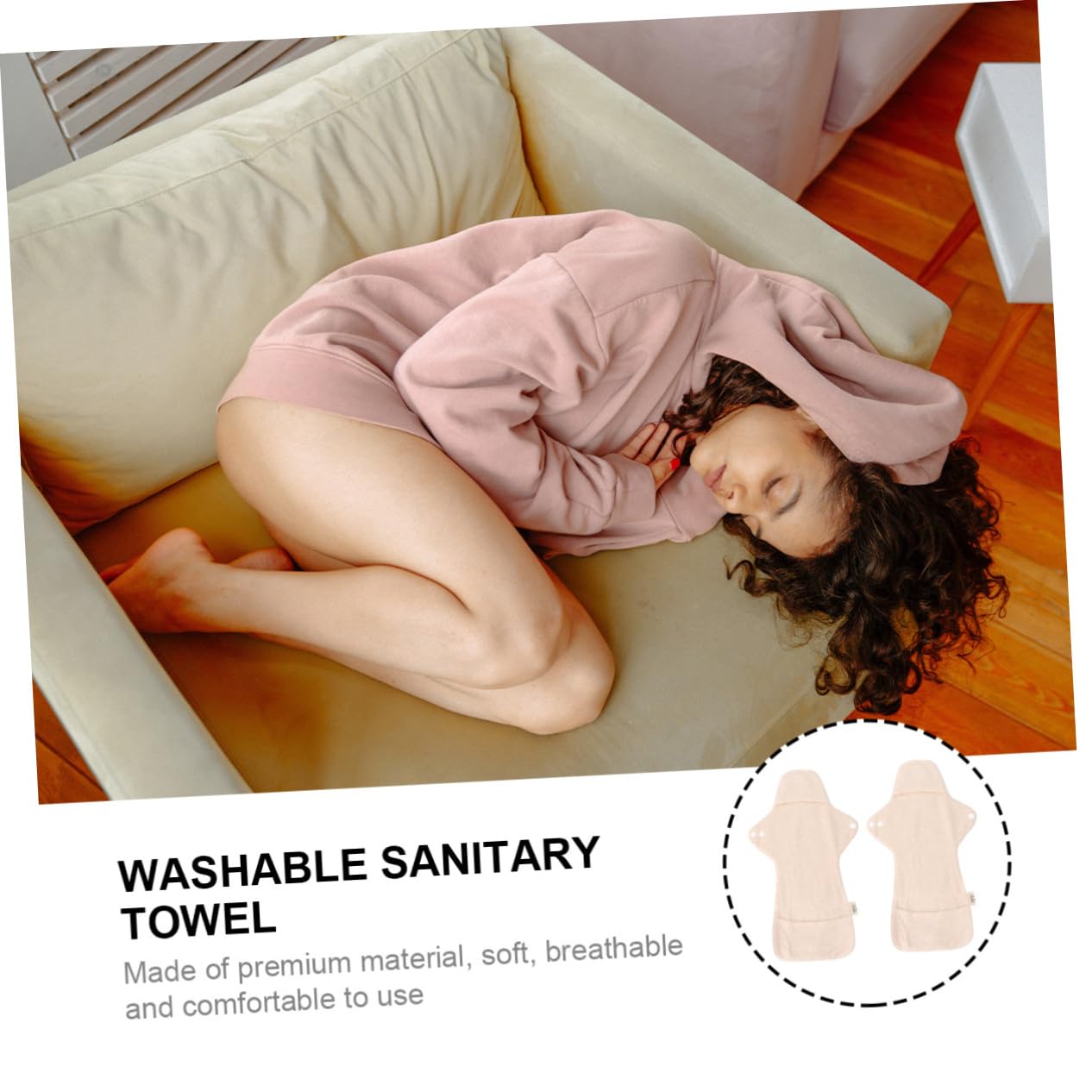 BESTYASH 2 pezzi Assorbenti Lavabili in Cotone Organico per Donna Assorbenti Riutilizzabili Morbidi e Traspiranti Protezione Igienica Ecologica per Ciclo Mestruale e Post Parto