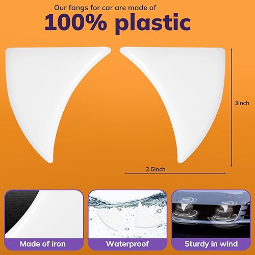Miniatura 2 de Colmillos de Halloween para decoración de dientes de automóvil, decoración de monstruos para automóviles, camiones o SUV, un par de decoración de