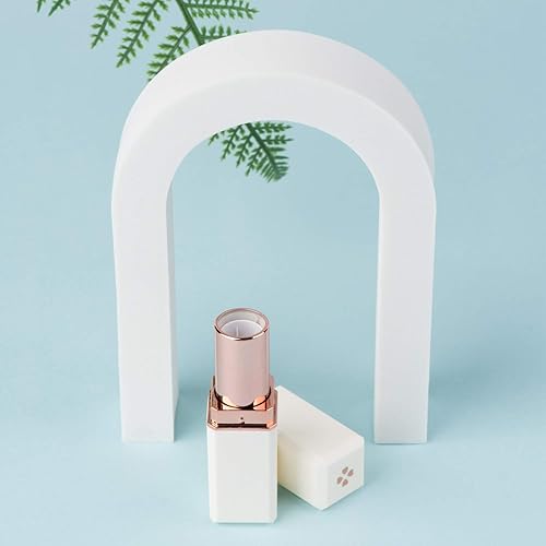 Miniatura 5 de Allwon 10 tubos de lápiz labial vacíos blancos DIY contenedor de bálsamo labial (tubo cuadrado), Blanco, Tubo cuadrado blanco