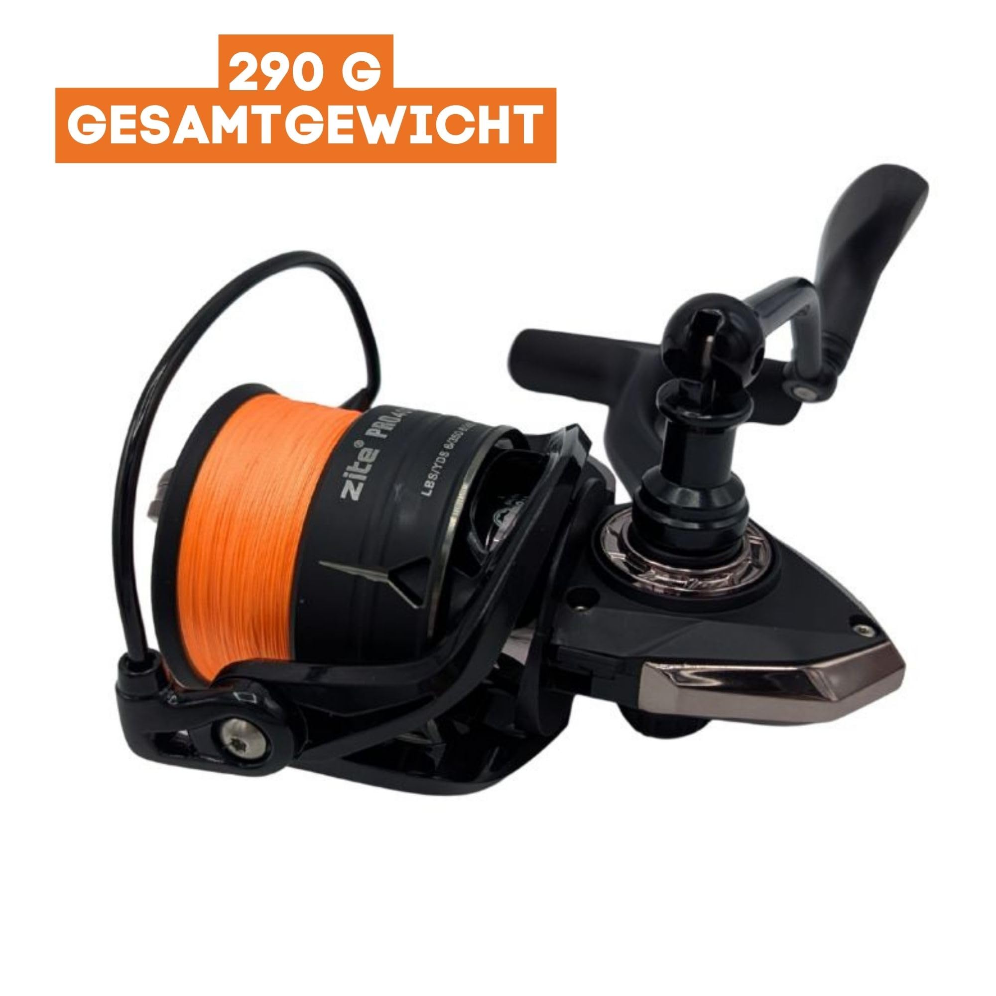Zite Fishing Spinning Reel Pro 2000–4000 bespulte Angelrolle | Spinnrolle mit Frontbremse | 8+1 Kugellager, Aluminium Klappkurbel & Ergonomischer Griff | Für Forelle, Barsch, Zander, Hecht Angel