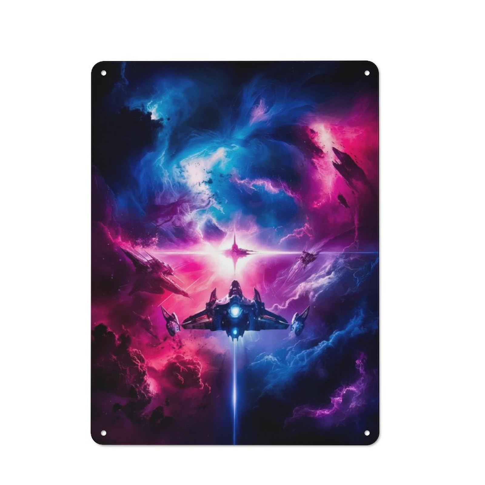 Rustic Cosmic Starfighter Odyssey Decorative Tin Sign 40x30cm, Cottage Wall Art for Cottage, Kitchen, Hallway Or Breakfast Nook