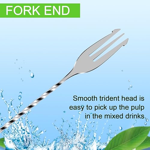 Miniatura 66 de BRIOUT - 2 cucharas de barra de 12 pulgadas, agitadores de mezcla de mango largo para bebida, cuchara coctelera de acero inoxidable, color oro rosa