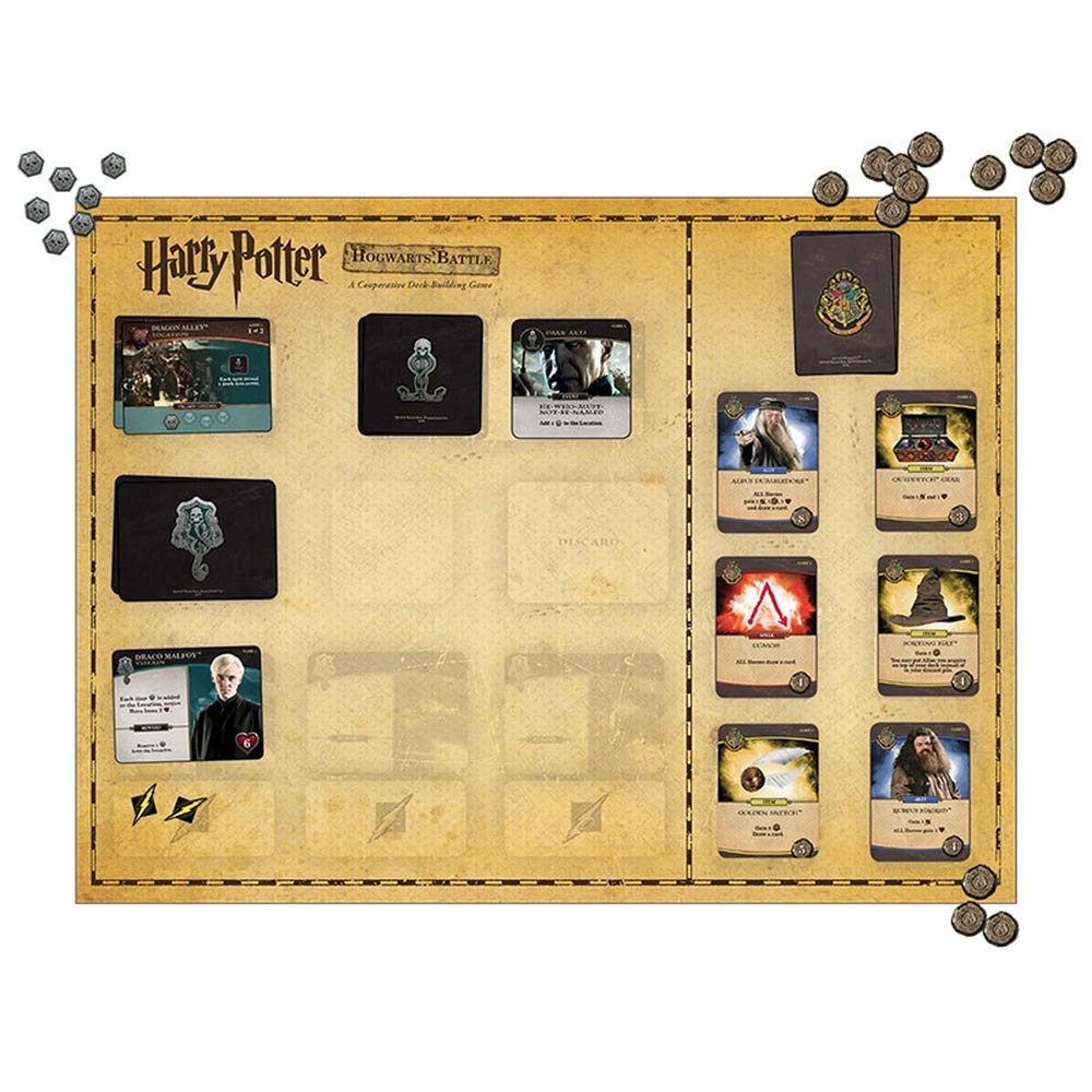 Harry Potter Hogwarts Battle Cooperative gra karciana do budowania talii, oficjalny licencjonowany towar, gra planszowa, świetny prezent dla fanów, grafika filmowa