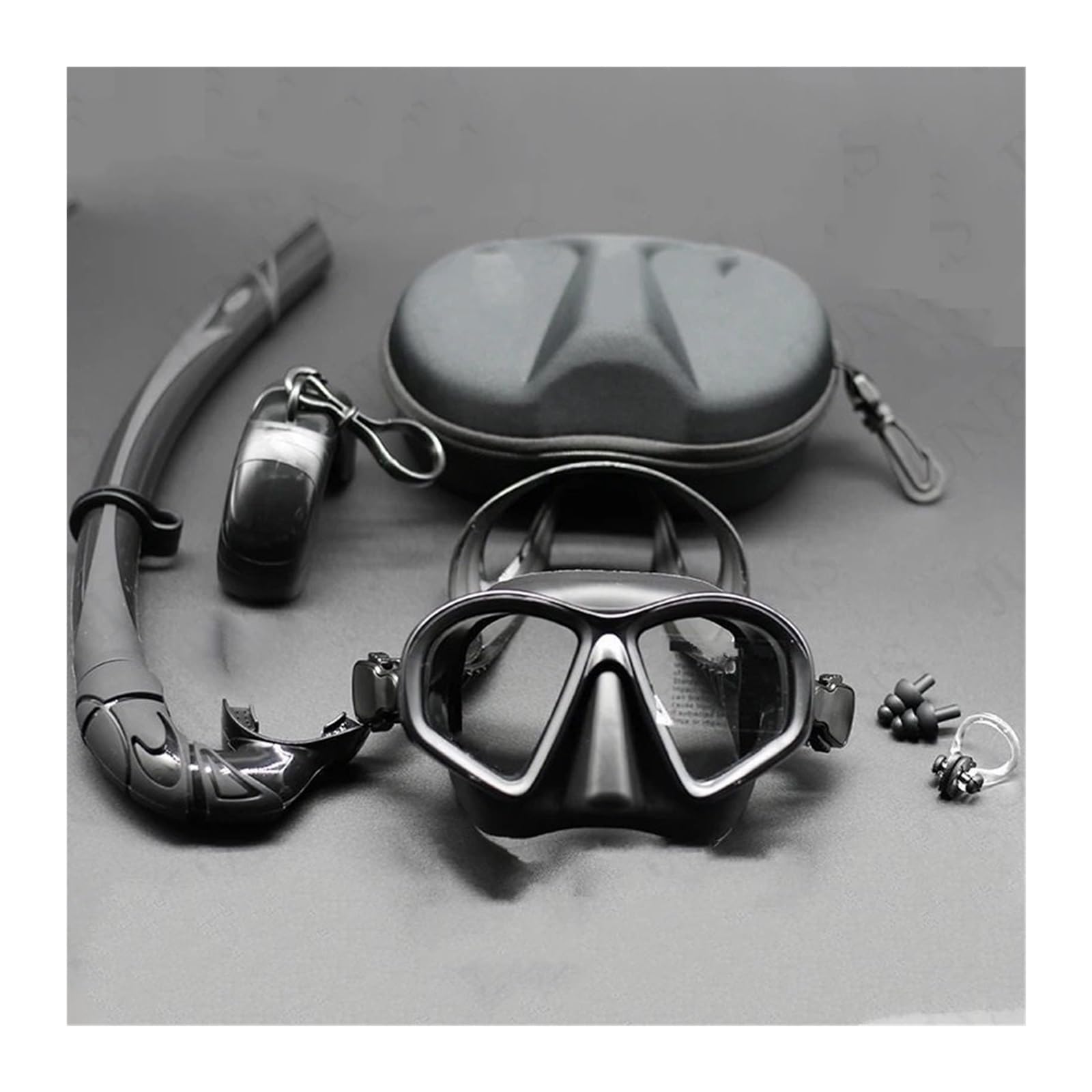 Tauchmasken Vollgesichtsmaske Freitauchmaske aus gehärtetem Glas, Schnorchelset, Faltbarer Schnorchel, Tauchmaske vom Typ J mit Kamerahalterung