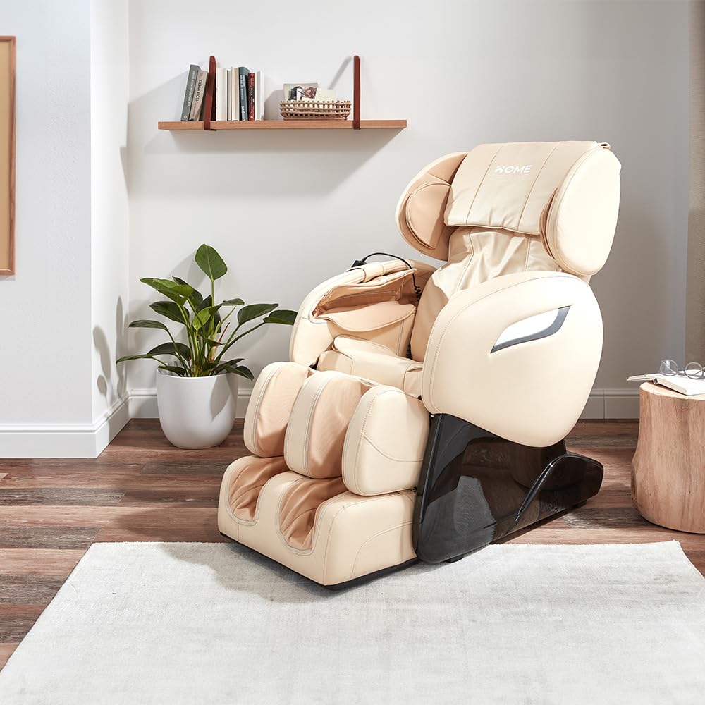 Home Deluxe - Massagesessel SUENO Beige - inkl. komplettem Zubehör I Massagestuhl Relaxsessel mit Wärmefunktion