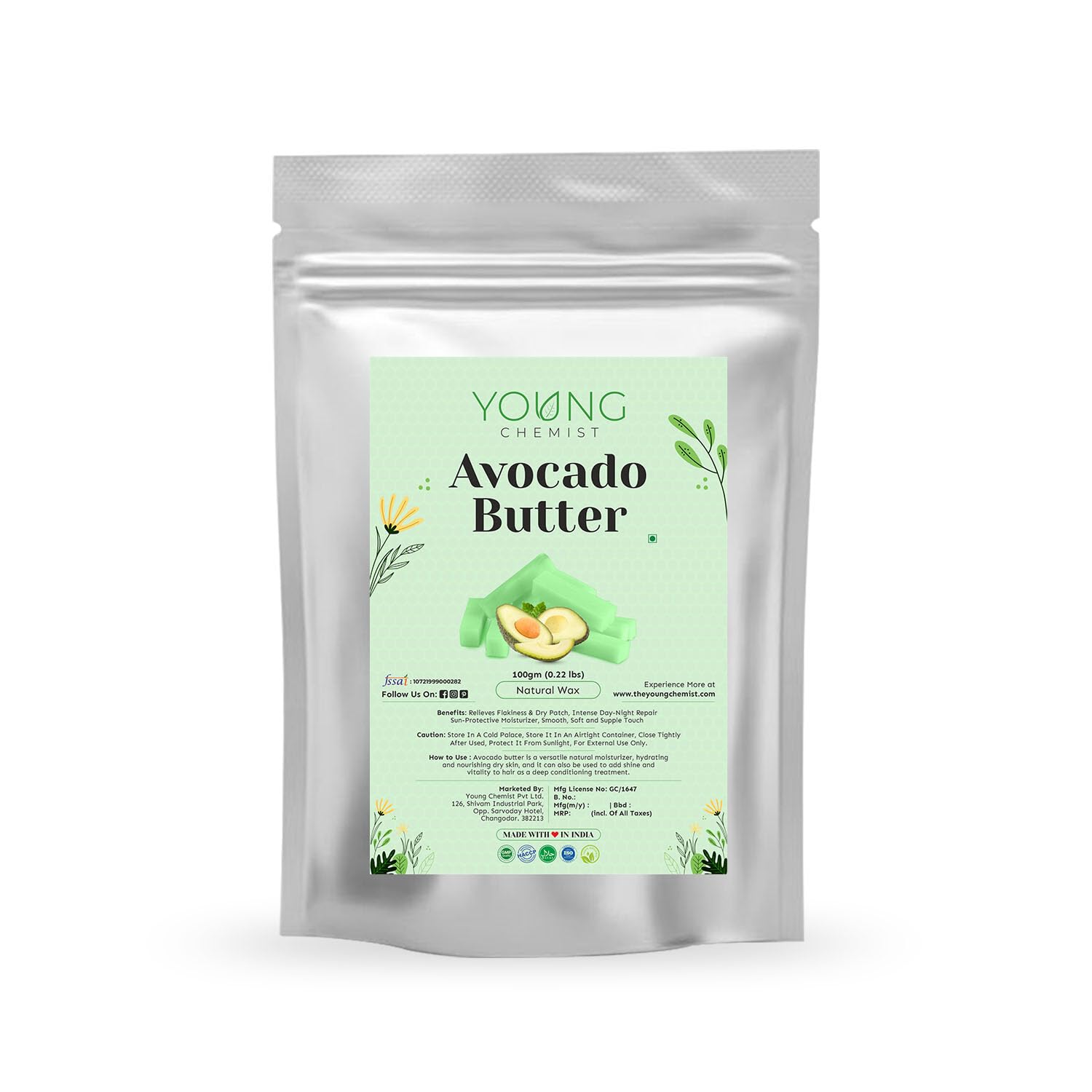 Young Chemist Natural & Organic Avocado Butter Soap Making, Lotion, Creams, Cosmetic Making 100g-image-44