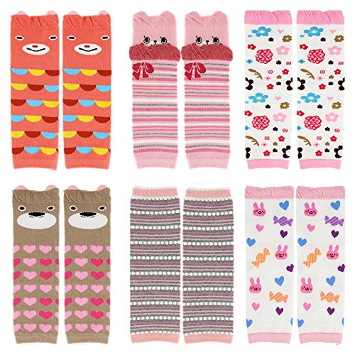 CMK Trendy Kids 6 Pairs Baby Leg Warmers Leggings Kneepads for Toddler Boys&Girls Crawling Socks…