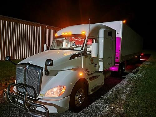 Miniatura 3 de iJDMTOY 5 luces de marcador de techo de cabina con lente ámbar súper brillante para techo de cabina frontal compatible con Kenworth T680 T770 T880,