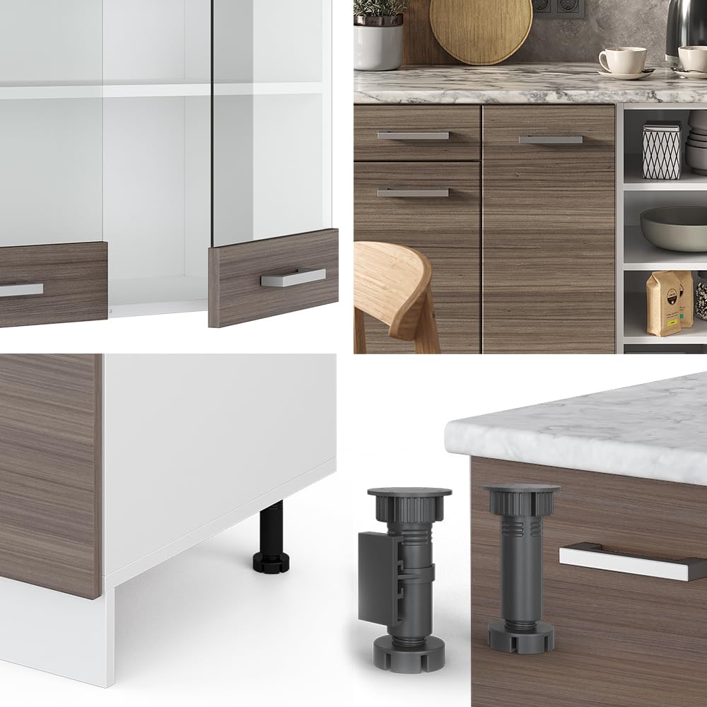 Cuisine R-Line, Gris noble/Anthracite, 240cm sans PT, Vicco