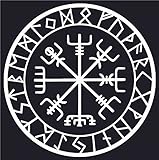 Viking Compass Asatru Rune Vegvisir Talisman Heathen Vinyl Decal Sticker Car Window Wall Macbook Notebook Laptop Sticker Decal