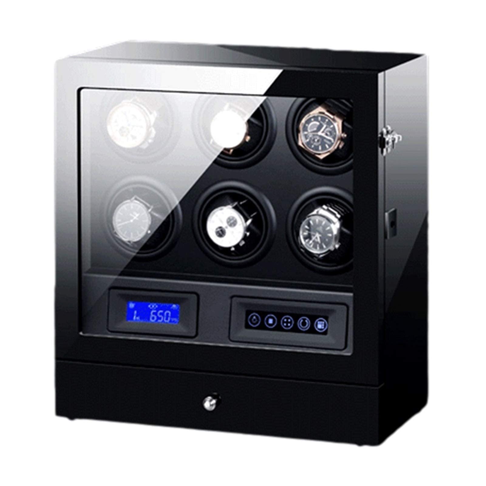 NZPOST Watches and Jewelry 6 Automatic Watch Winder LCD Touch Screen LED Backlight Adjustable Watch Pillows Quiet Motor 15 Rota